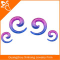 Body Jewelry Acrylic Ear Stretchers Piercing Spiral glitter pink and blue ear piercing